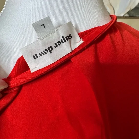 superdown Bold Red Wrap-Front Mini Dress - Picture 3 of 3